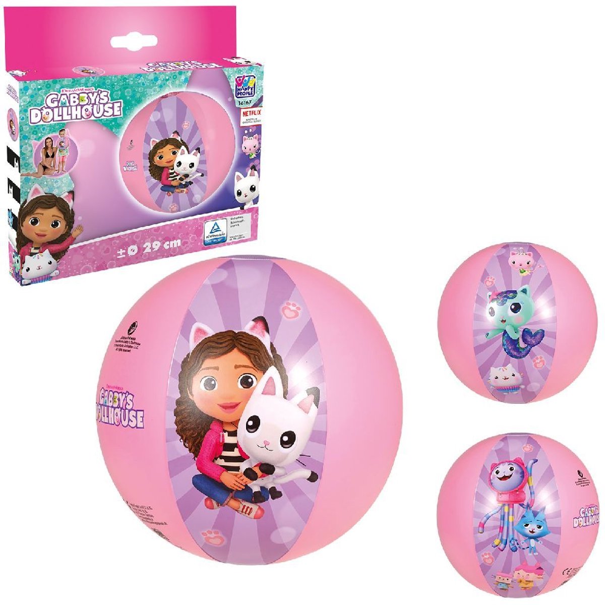 Gabbys Dollhouse Strandbal 29 cm Roze/Paars